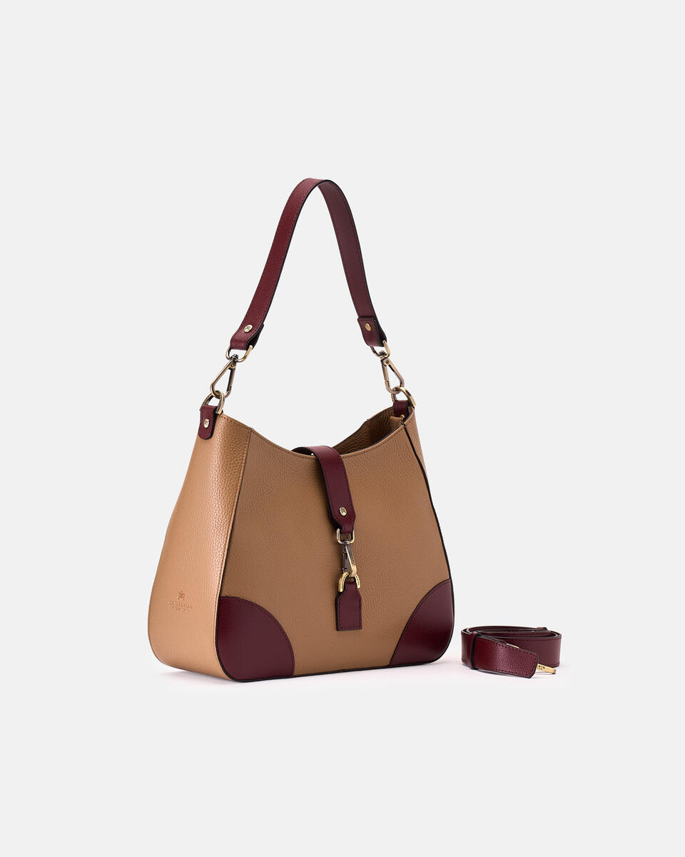 Hook large hobo Desertbordeaux  - Tote Bag - Borse Donna - Borse - Cuoieria Fiorentina
