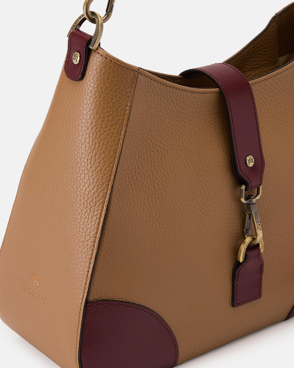 Hook large hobo Desertbordeaux  - Tote Bag - Borse Donna - Borse - Cuoieria Fiorentina