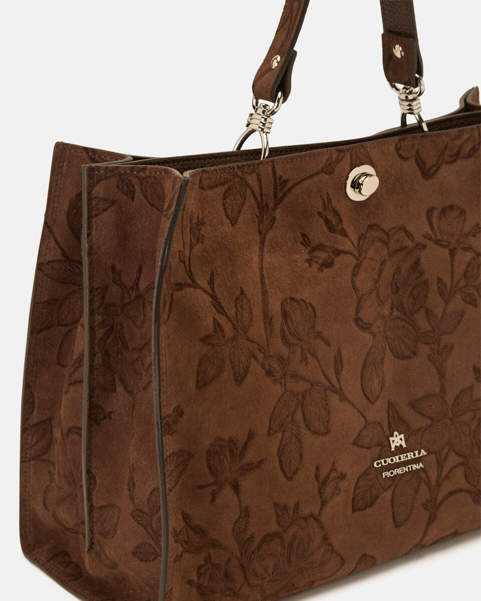 West Large Tote Camoscio Mimì Cioccolato  - Tote Bag - Borse Donna - Borse - Cuoieria Fiorentina