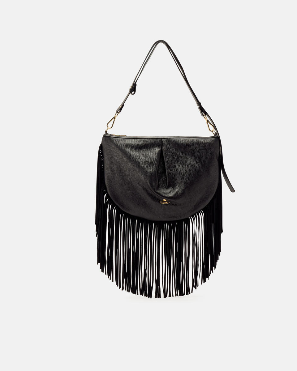 Emma Folk Maxi Pouch Nero  - Borse A Spalla - Borse Donna - Borse - Cuoieria Fiorentina