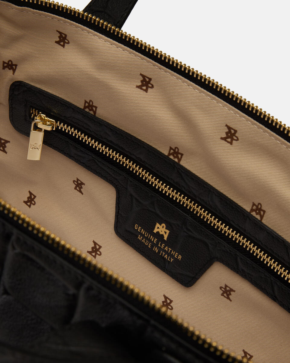 DUFFLE BAG Black  - Tote Bags - Women's Bags - Bags - Cuoieria Fiorentina