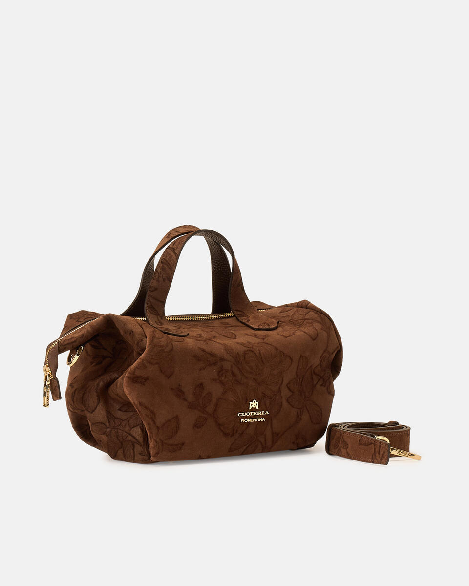 Carol small duffle Camoscio Mimì Cioccolato  - Tote Bag - Borse Donna - Borse - Cuoieria Fiorentina
