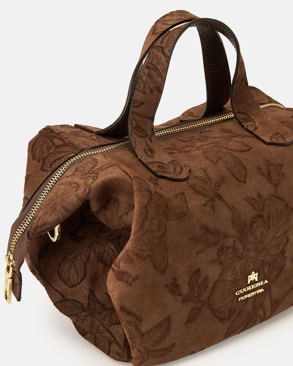 Carol small duffle Camoscio Mimì Cioccolato  - Tote Bag - Borse Donna - Borse - Cuoieria Fiorentina
