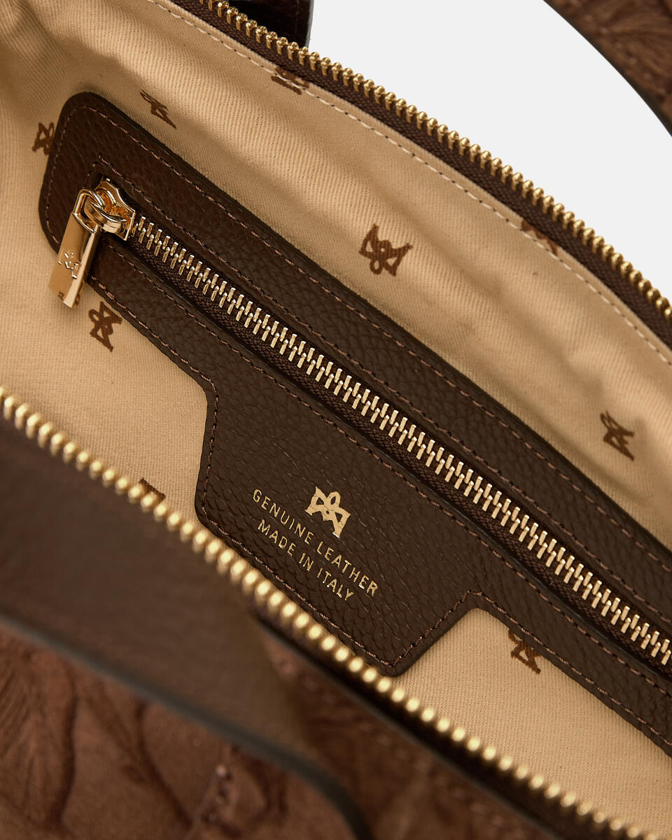 Carol small duffle Camoscio Mimì Cioccolato  - Tote Bag - Borse Donna - Borse - Cuoieria Fiorentina