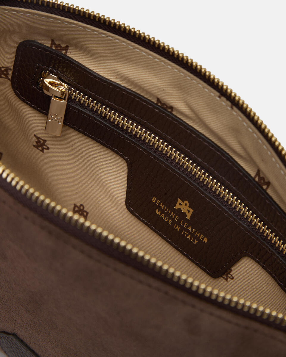 Pouch con frange Cioccolato  - Pochette - Borse Donna - Borse - Cuoieria Fiorentina