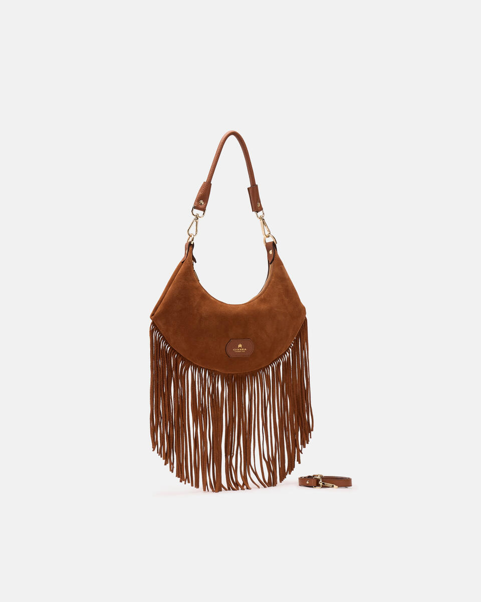 Sienna small hobo con frange Caramel  - Borse A Spalla - Borse Donna - Borse - Cuoieria Fiorentina