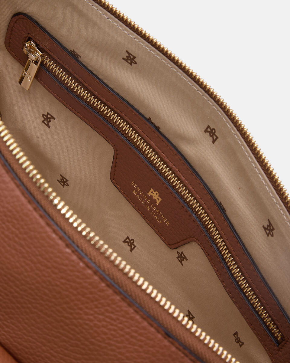 Blow Pocket Large Tote Bag Caramel  - Tote Bag - Borse Donna - Borse - Cuoieria Fiorentina