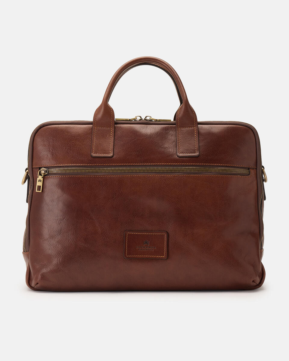 W&C PC Case 15,6 2 zip Marrone  - Cartelle - Borse Uomo - Borse - Cuoieria Fiorentina