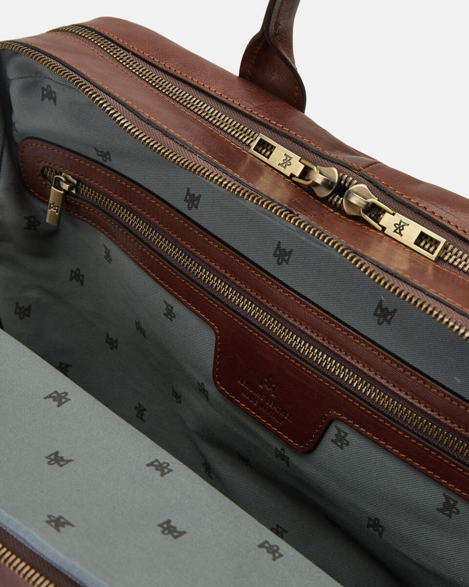 W&C PC Case 15,6 2 zip Marrone  - Cartelle - Borse Uomo - Borse - Cuoieria Fiorentina