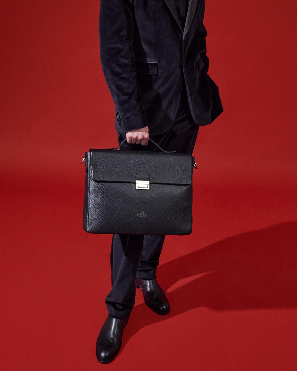 BRIEFCASE Black  - Briefcases - Men's Bags - Bags - Cuoieria Fiorentina