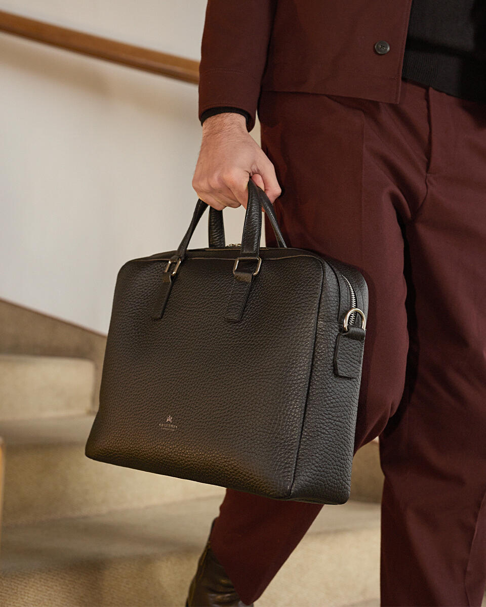 Brad cartella 1 zip porta pc 15 Testa di moro  - Cartelle - Borse Uomo - Borse - Cuoieria Fiorentina