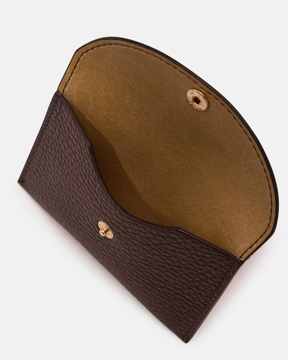 CARD HOLDER Chocolate  - Women's Wallets - Women's Wallets - Wallets - Cuoieria Fiorentina