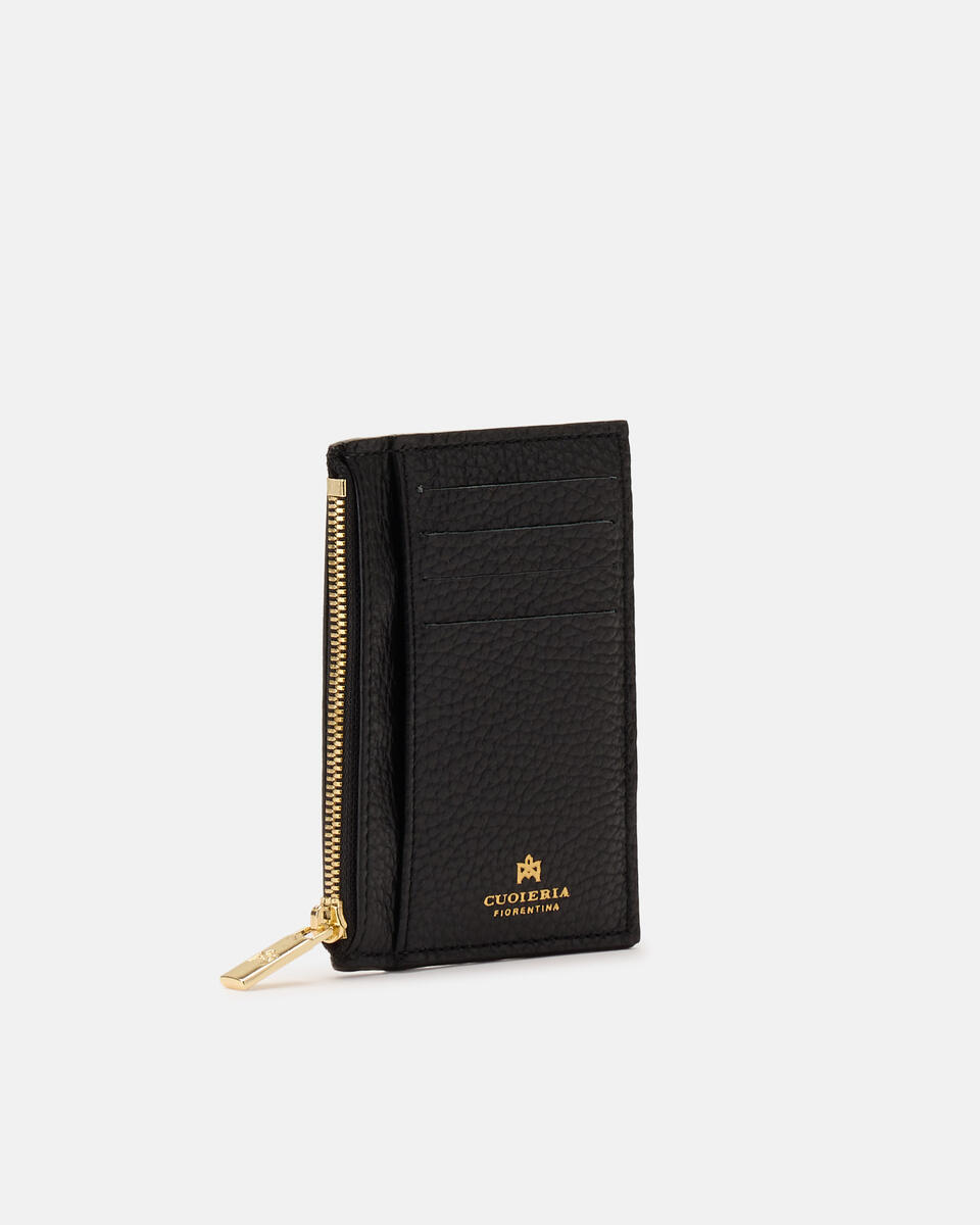 Card holder with zip Black  - Women's Wallets - Women's Wallets - Wallets - Cuoieria Fiorentina