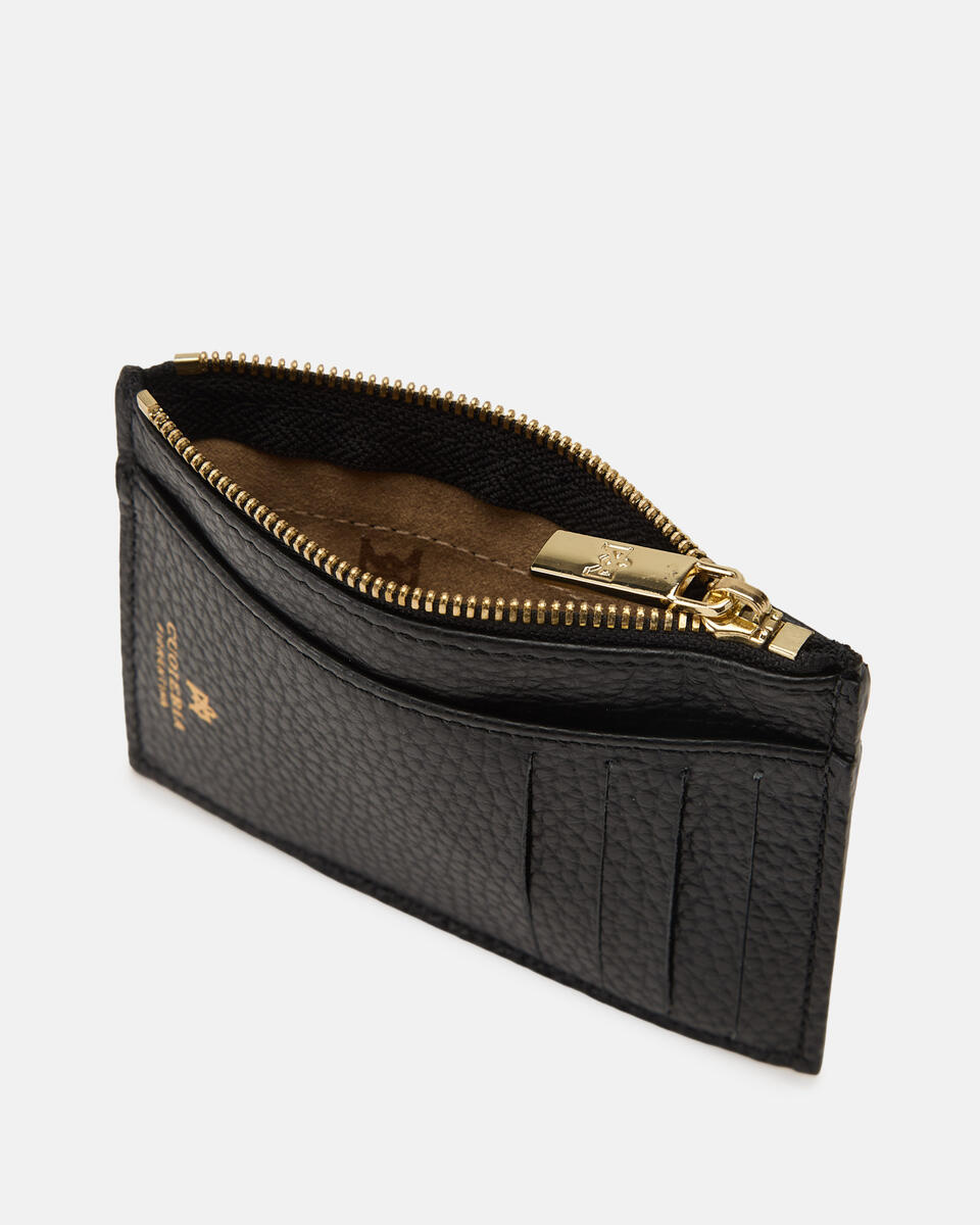Card holder with zip Black  - Women's Wallets - Women's Wallets - Wallets - Cuoieria Fiorentina