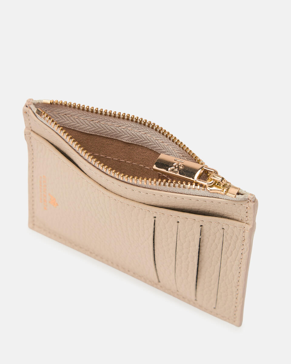 Velvet Portacarte con zip Prosecco  - Portafogli Donna - Portafogli Donna - Portafogli - Cuoieria Fiorentina
