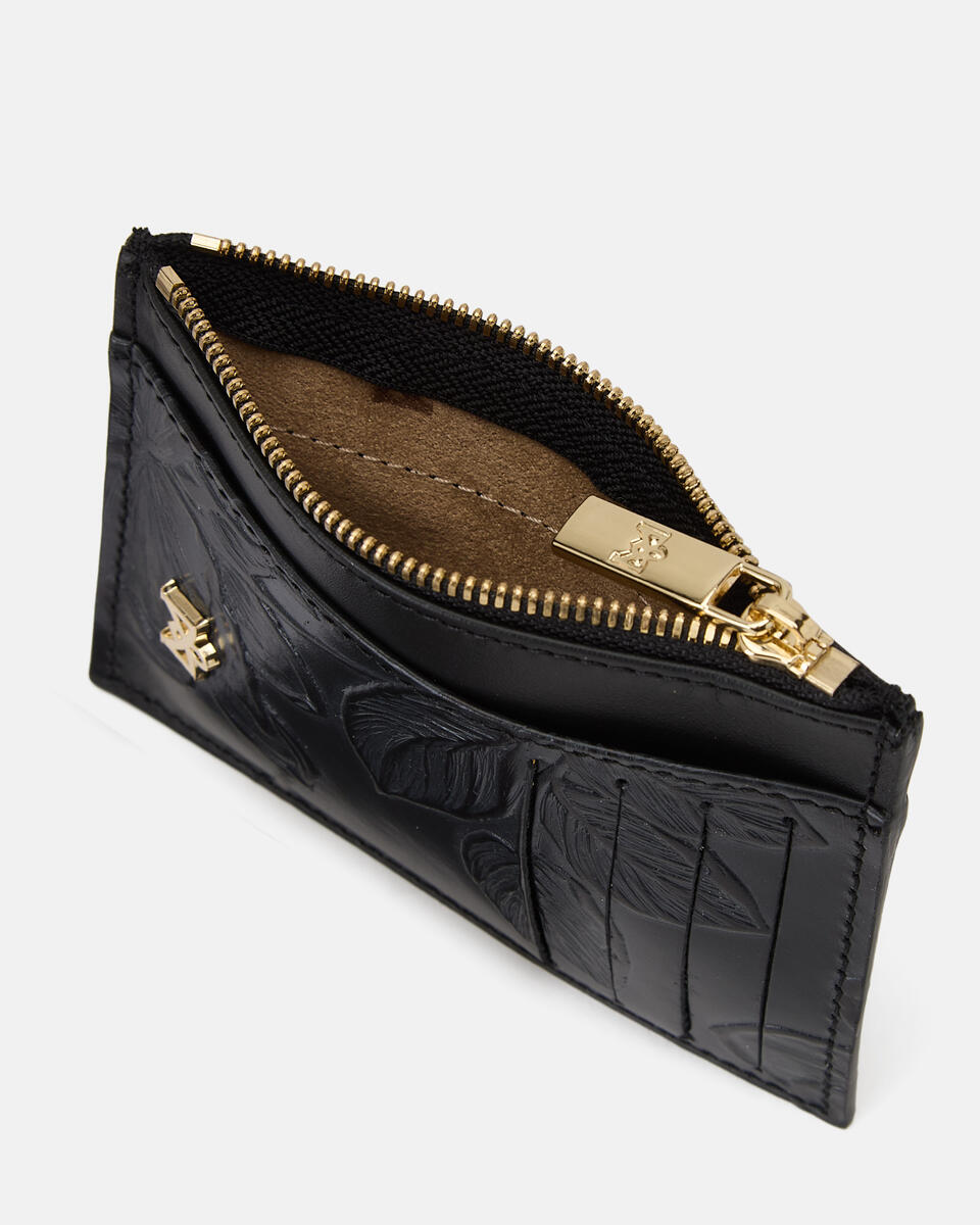 Card holder with zip Black  - Women's Wallets - Women's Wallets - Wallets - Cuoieria Fiorentina