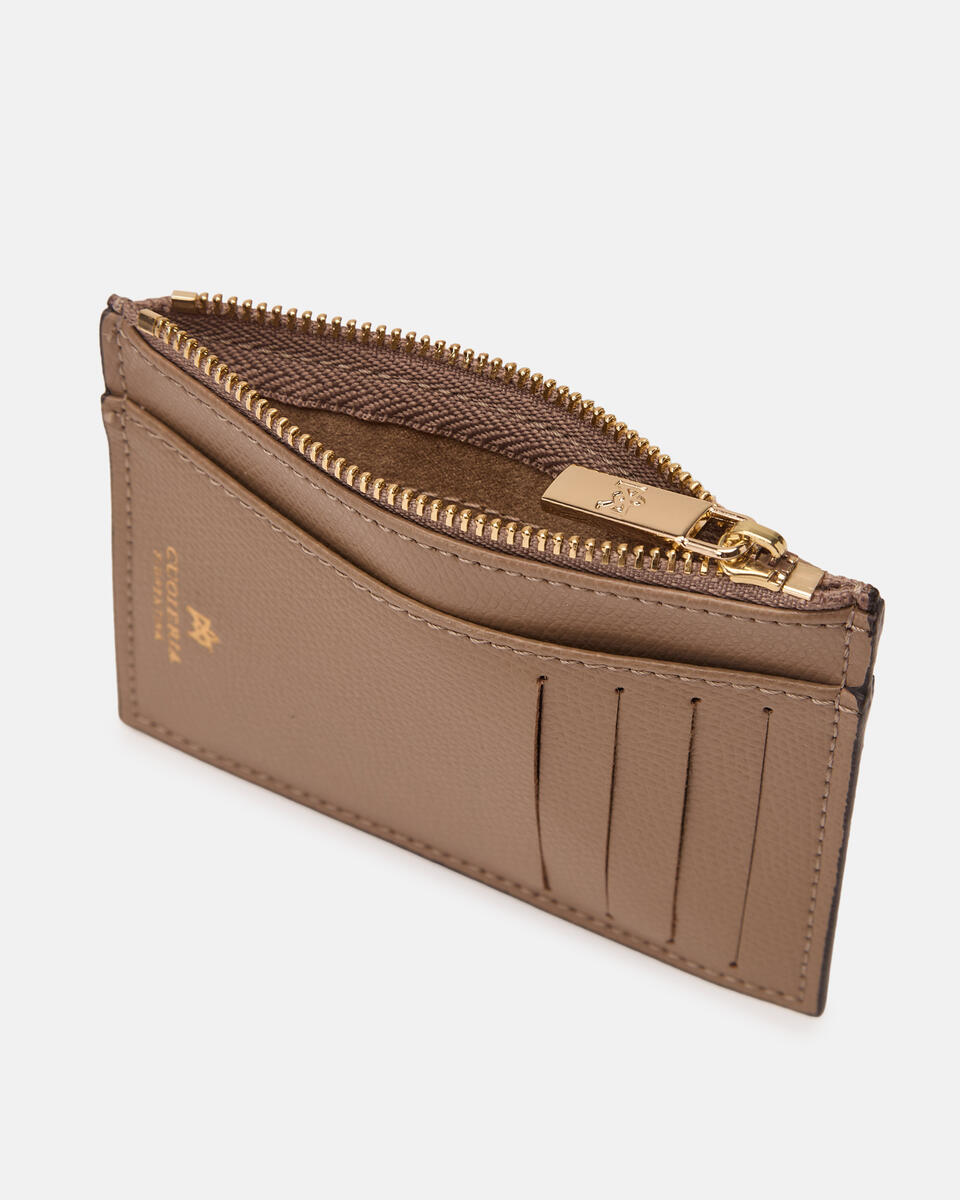 Card holder with zip Desert  - Women's Wallets - Women's Wallets - Wallets - Cuoieria Fiorentina