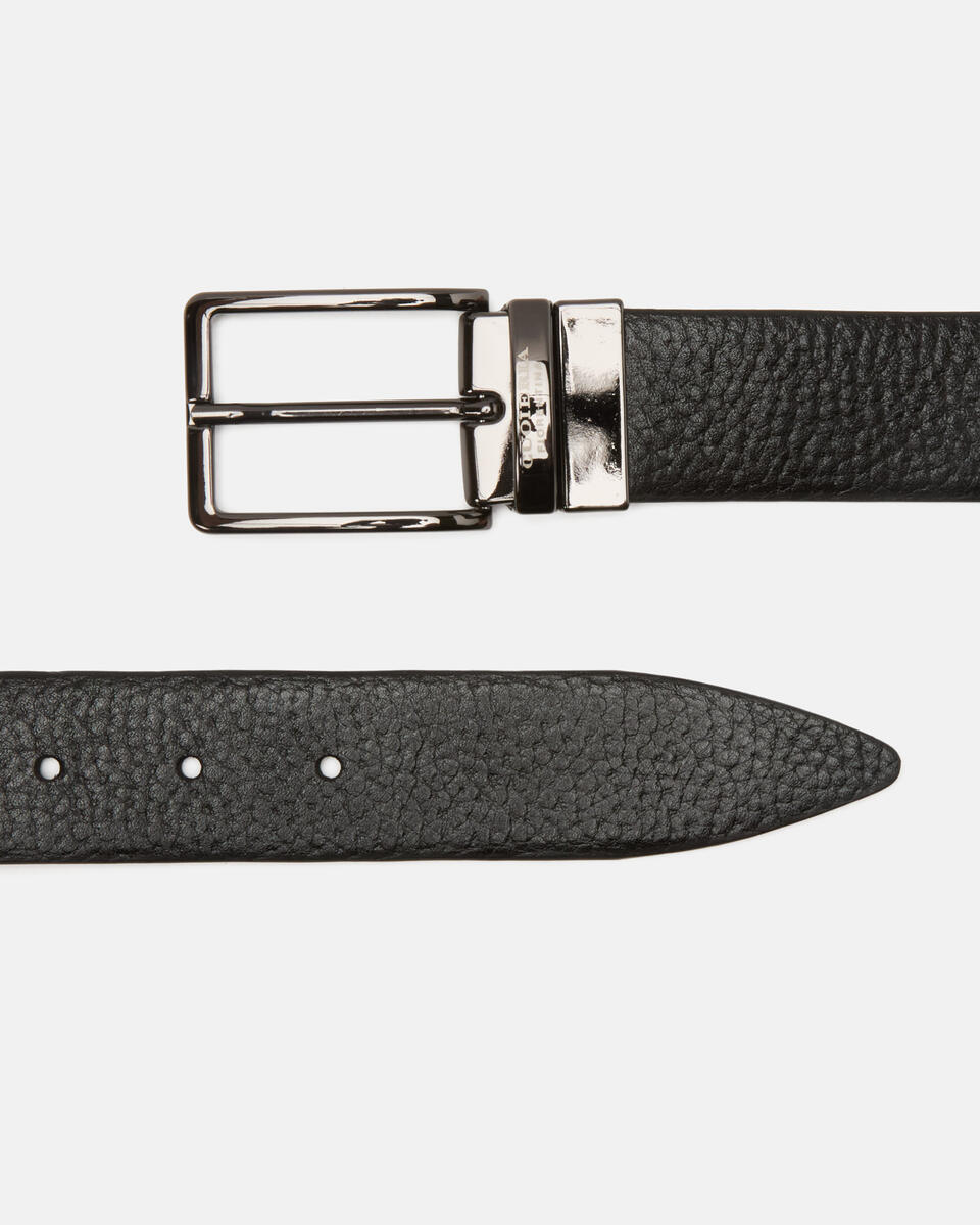 Cintura double fibbia girevole 3,5 cm Neroblu  - Cinture Uomo - Cinture - Cuoieria Fiorentina