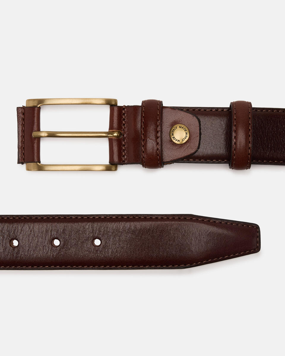 CASUAL BELT Dark brown  - Men Belts - Belts - Cuoieria Fiorentina