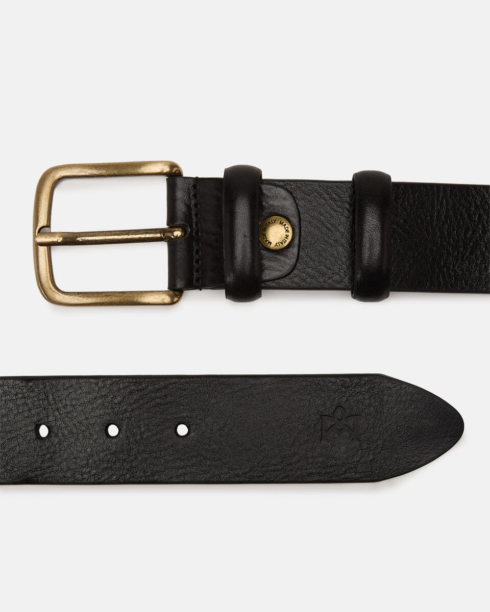 Cintura da uomo 4cm Nero  - Cinture Uomo - Cinture - Cuoieria Fiorentina