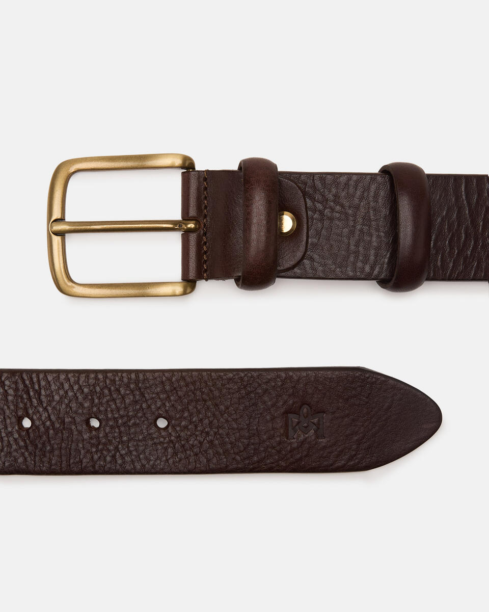 CASUAL BELT Dark brown  - Men Belts - Belts - Cuoieria Fiorentina
