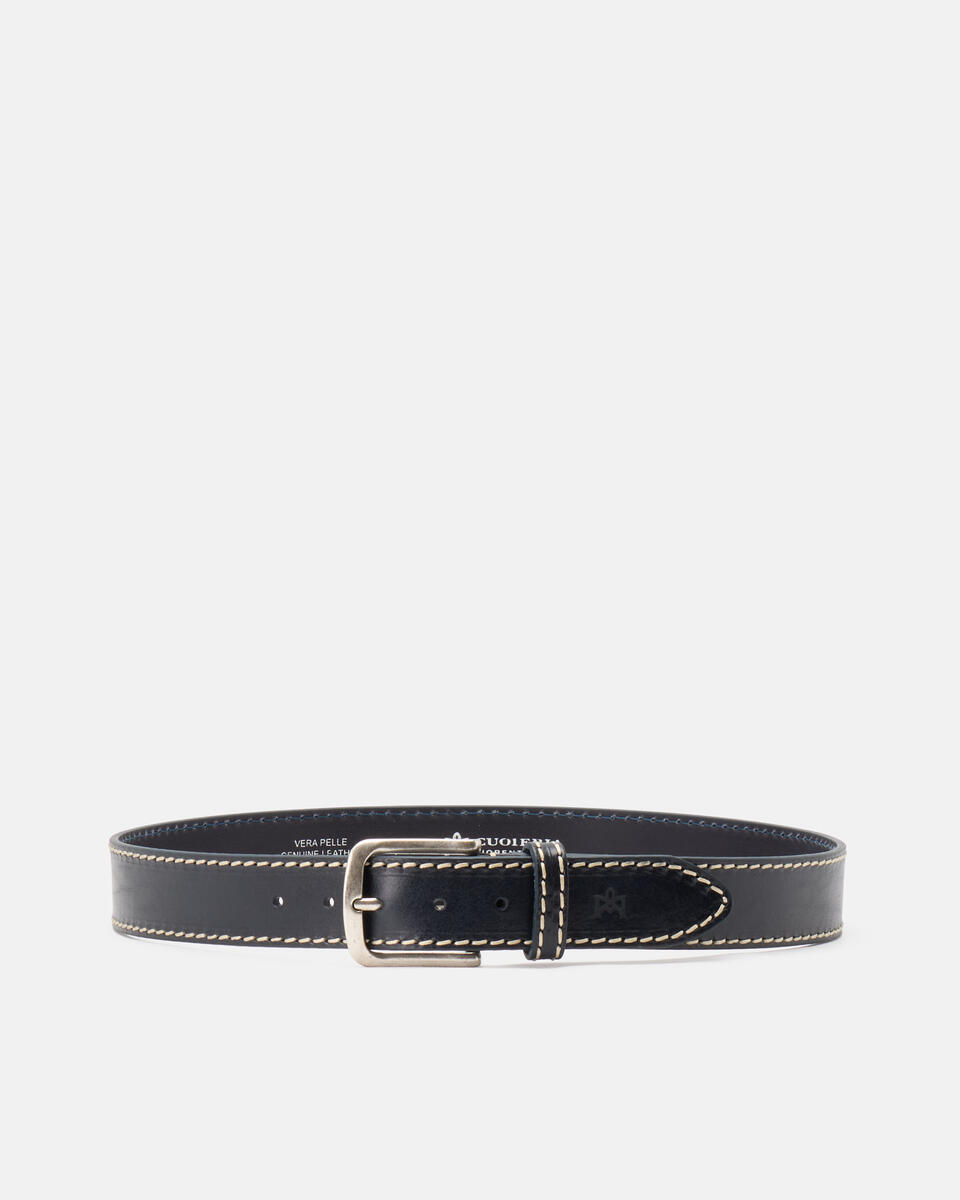 CASUAL BELT Blue  - Men Belts - Belts - Cuoieria Fiorentina