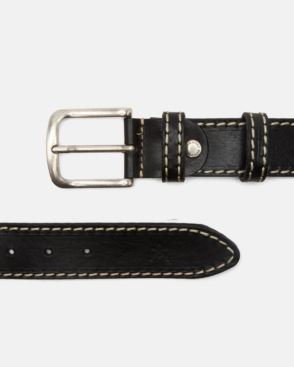CASUAL BELT Black  - Men Belts - Belts - Cuoieria Fiorentina