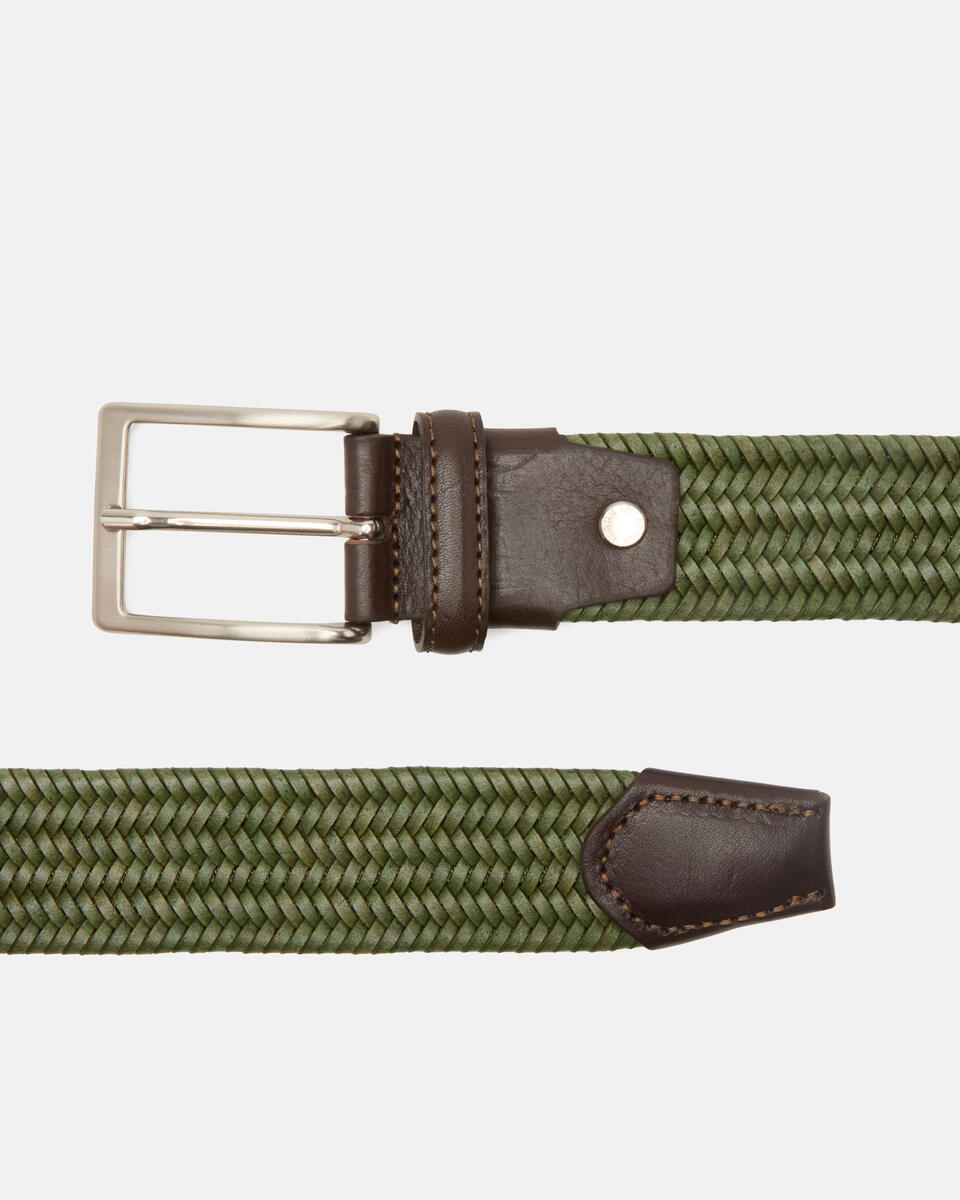 ELASTICIZED BELT Green  - Men Belts - Belts - Cuoieria Fiorentina