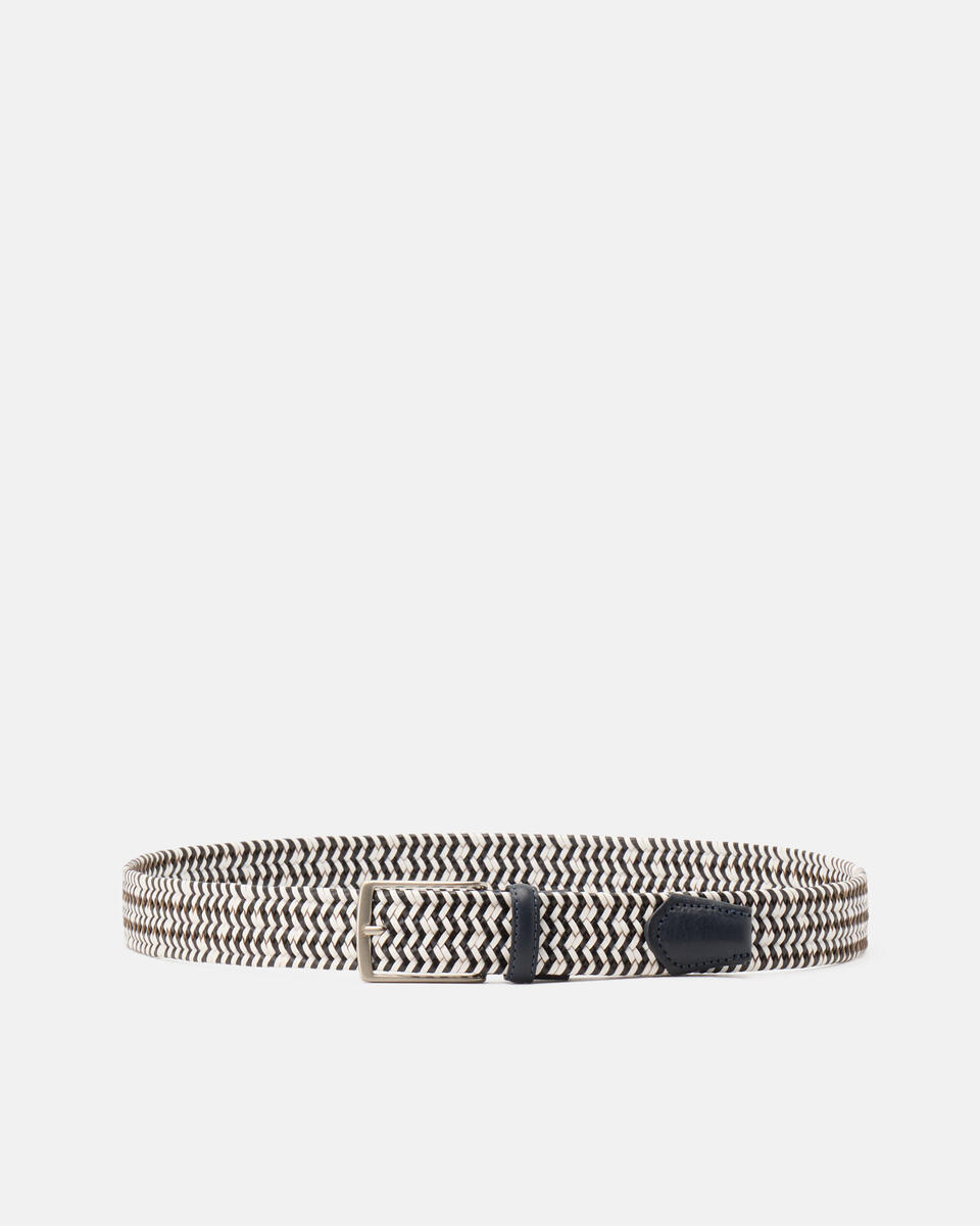 Elasticized belt Whiteblue  - Men Belts - Belts - Cuoieria Fiorentina