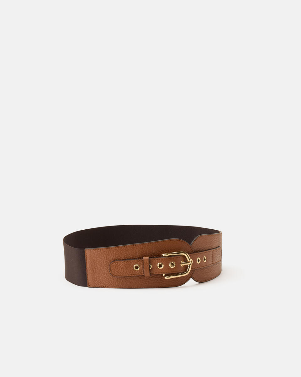 ELASTICATED WAISTBAND Caramel  - Women's Belts - Belts - Cuoieria Fiorentina