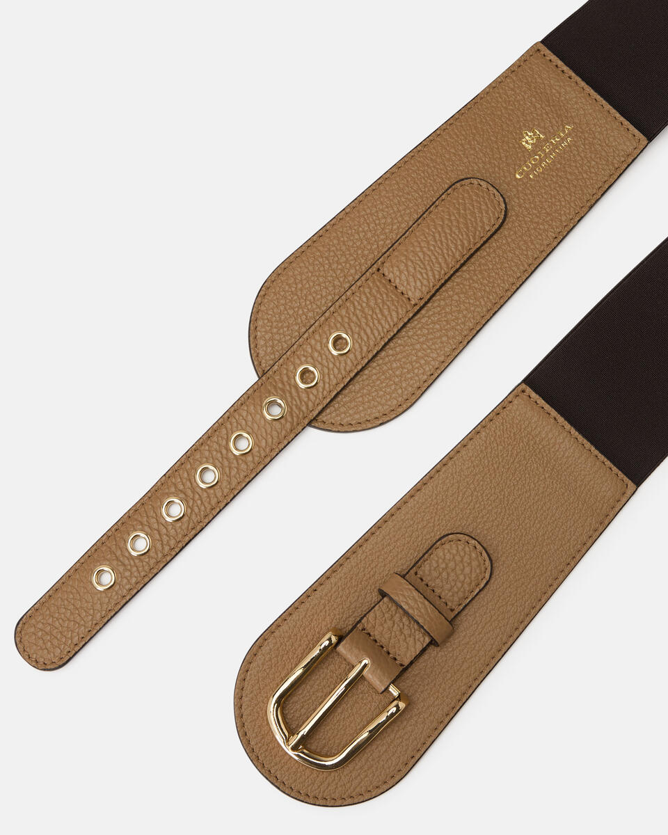 ELASTICATED WAISTBAND Desert  - Women's Belts - Belts - Cuoieria Fiorentina