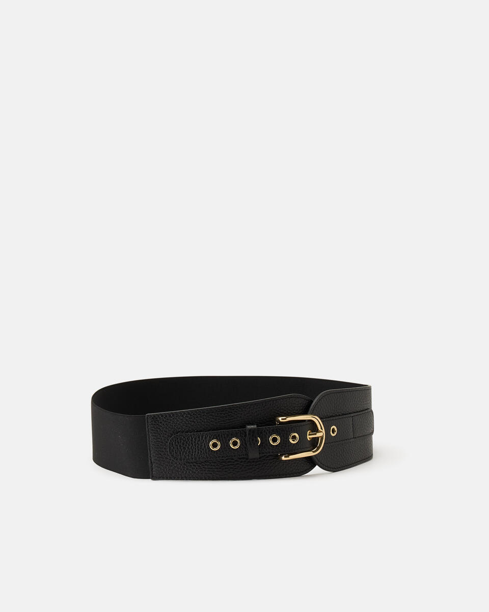 ELASTICATED WAISTBAND Black  - Women's Belts - Belts - Cuoieria Fiorentina