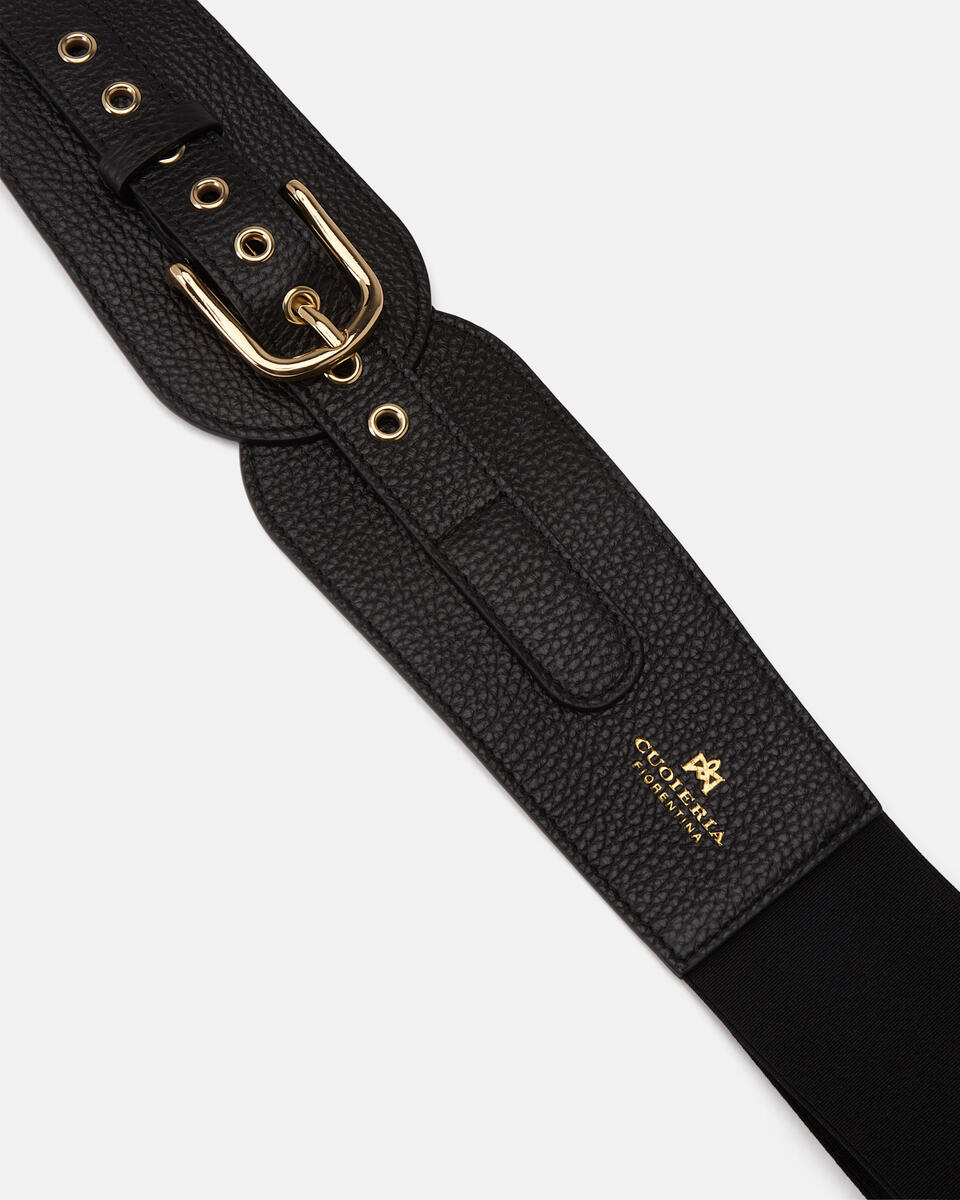 ELASTICATED WAISTBAND Black  - Women's Belts - Belts - Cuoieria Fiorentina