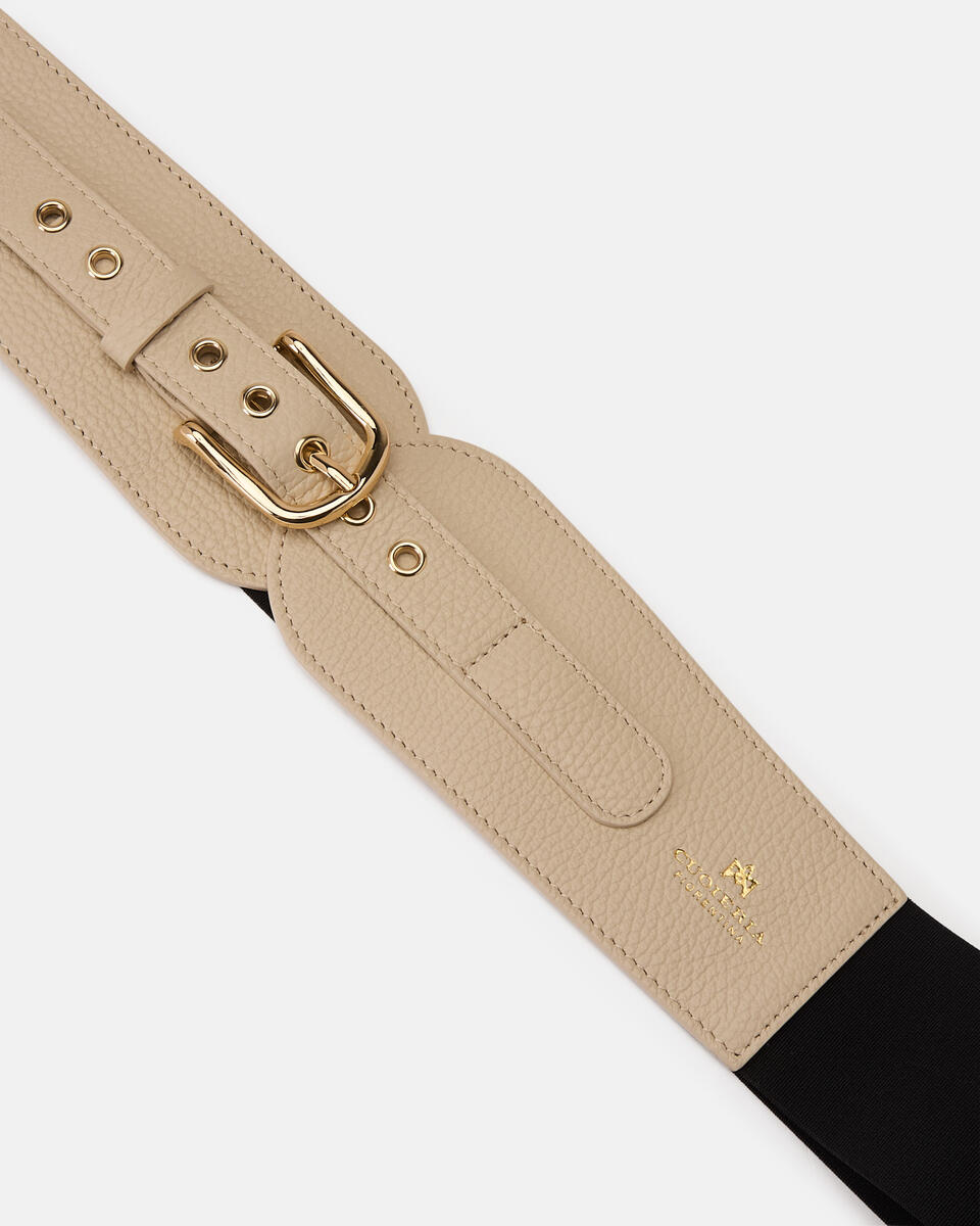 ELASTICATED WAISTBAND Prosecco  - Women's Belts - Belts - Cuoieria Fiorentina