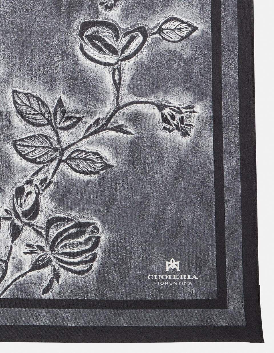 Foulard Twill 100% di pura seta stampata 90x90cm Nerobianco  - Foulards - Accessori Donna - Accessori - Cuoieria Fiorentina