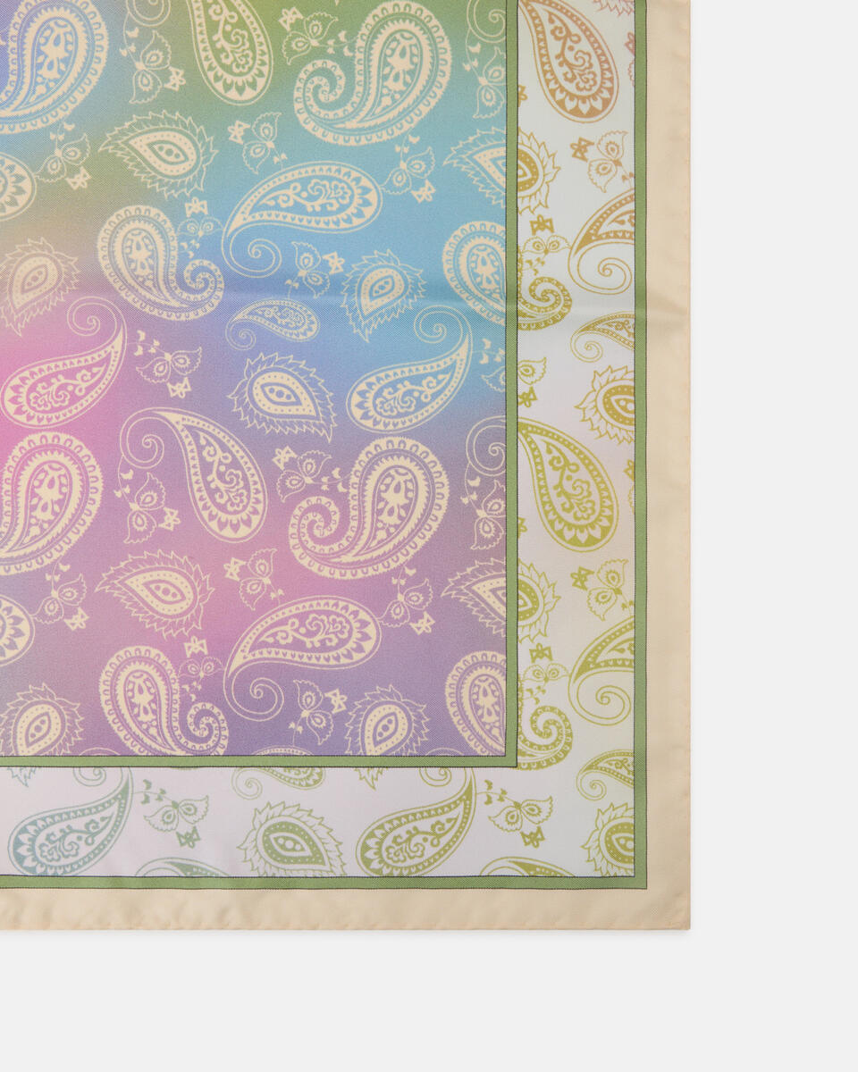 Foulard Twill 100% di pura seta stampata 90x90cm Prosecco  - Foulards - Accessori Donna - Accessori - Cuoieria Fiorentina