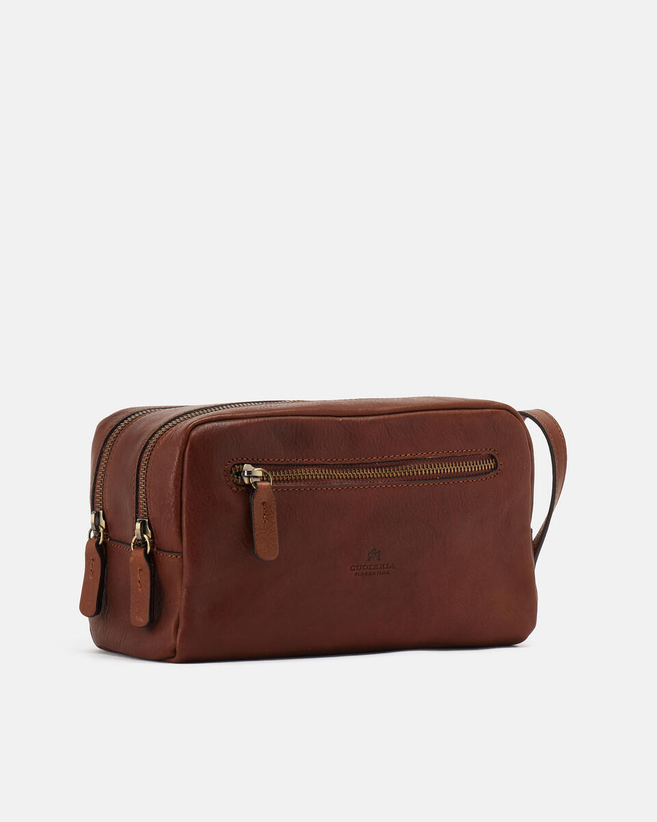 Necessaire in Cuoio Marrone  - Beauty - Accessori Uomo - Accessori - Cuoieria Fiorentina