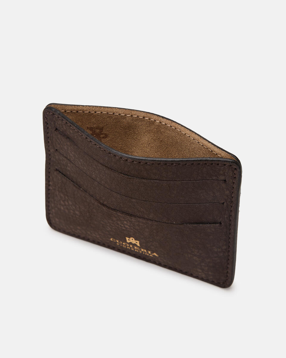 Porta CC con apertura nabuck Cioccolato  - Portafogli Donna - Portafogli Donna - Portafogli - Cuoieria Fiorentina
