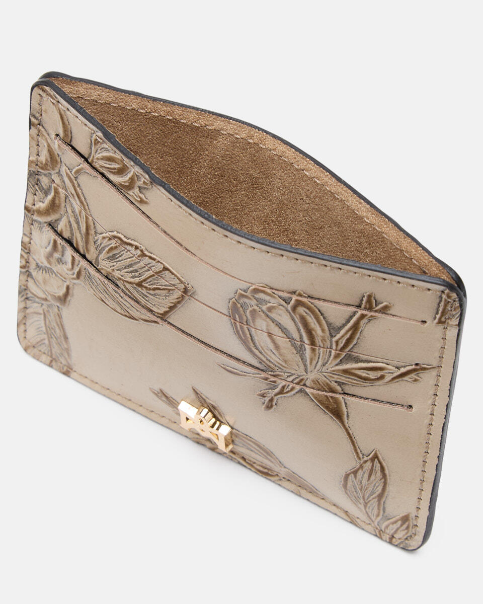 Mimi porta carte di credito con tasca porta banconote Taupe  - Portafogli Donna - Portafogli Donna - Portafogli - Cuoieria Fiorentina