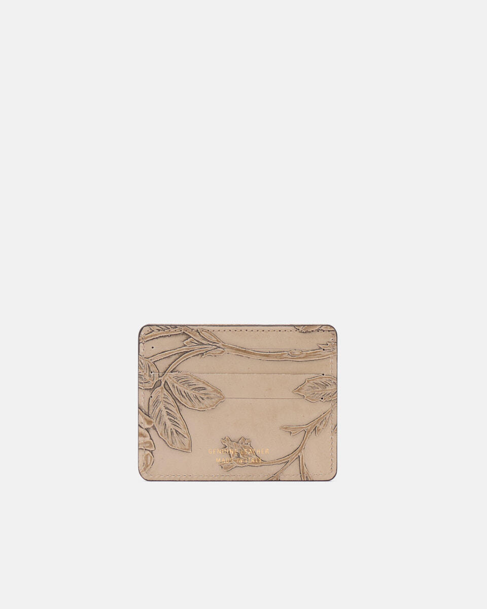 Mimi porta carte di credito con tasca porta banconote Taupe  - Portafogli Donna - Portafogli Donna - Portafogli - Cuoieria Fiorentina