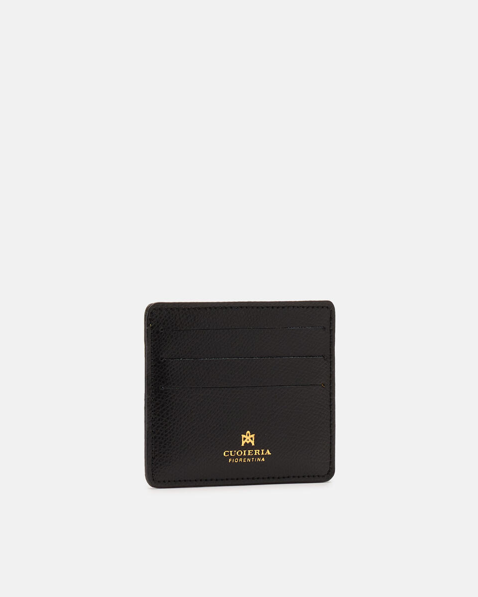 Bella porta carte di credito con apertura porta banconote Nero  - Portafogli Donna - Portafogli Donna - Portafogli - Cuoieria Fiorentina