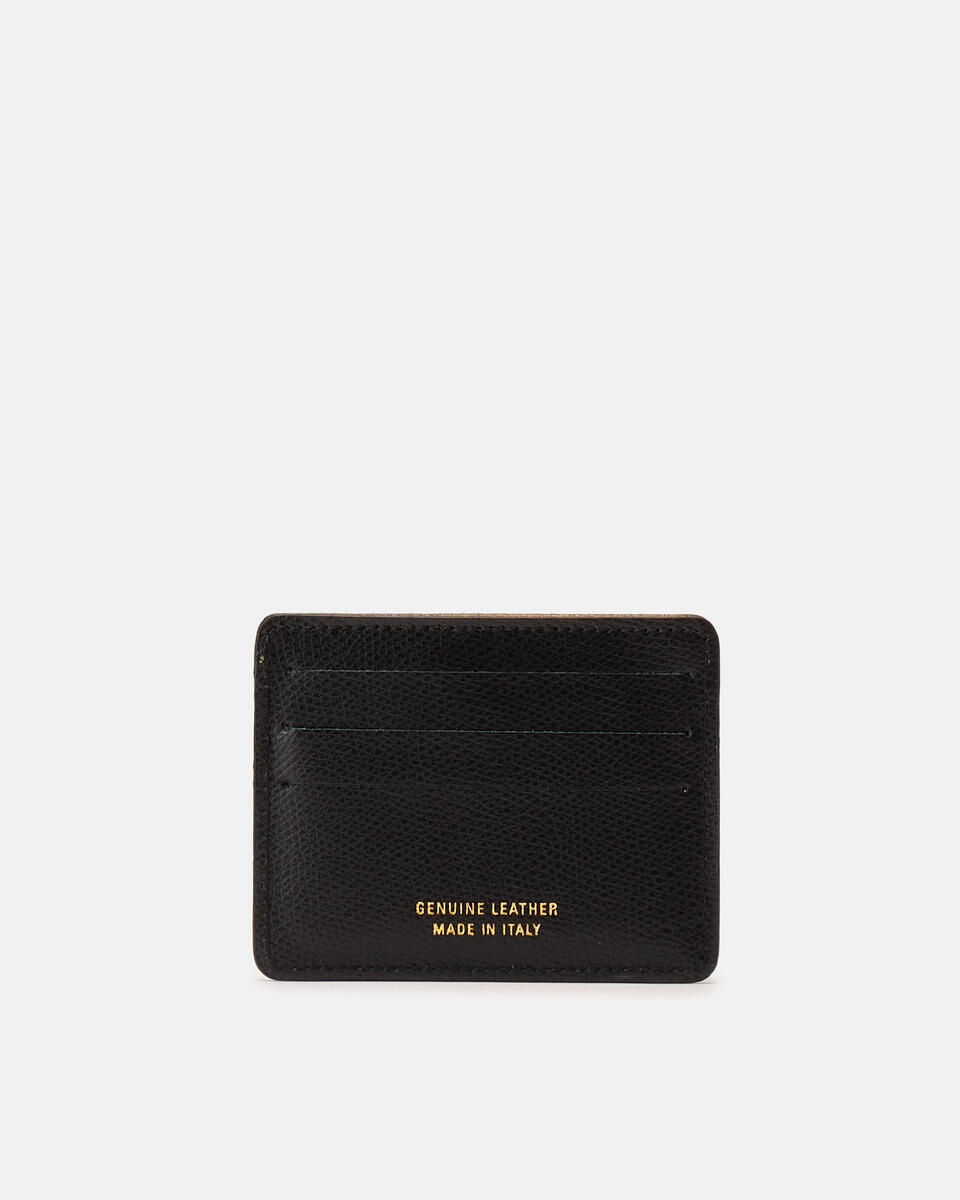 Bella porta carte di credito con apertura porta banconote Nero  - Portafogli Donna - Portafogli Donna - Portafogli - Cuoieria Fiorentina