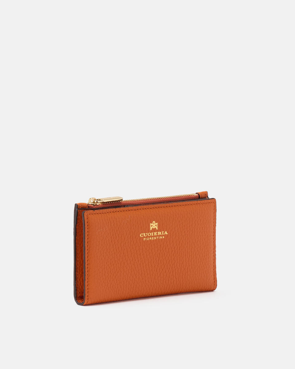 Velvet Portacarte di credito conportamonete Arancio  - Portafogli Donna - Portafogli - Cuoieria Fiorentina