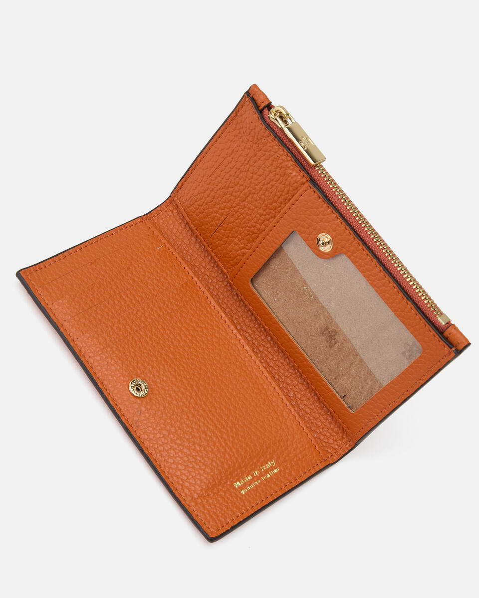 Velvet Portacarte di credito conportamonete Arancio  - Portafogli Donna - Portafogli - Cuoieria Fiorentina
