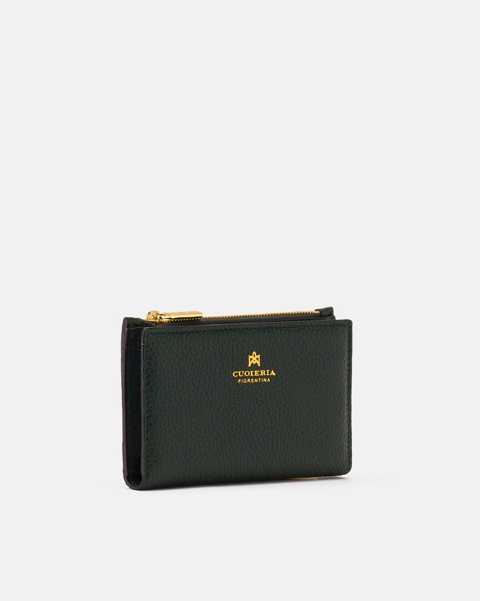 Velvet Portacarte di credito conportamonete Muschio  - Portafogli Donna - Portafogli Donna - Portafogli - Cuoieria Fiorentina