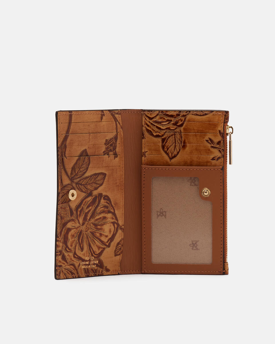 1010 Cred card holder with coin casemimi Beige  - Portafogli Donna - Portafogli Donna - Portafogli - Cuoieria Fiorentina