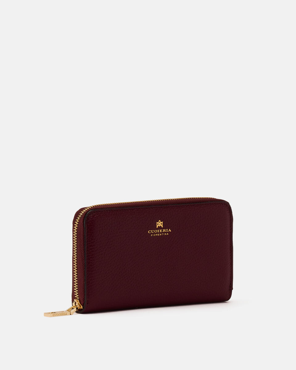 Zip around wallet Bordeaux  - Women's Wallets - Women's Wallets - Wallets - Cuoieria Fiorentina