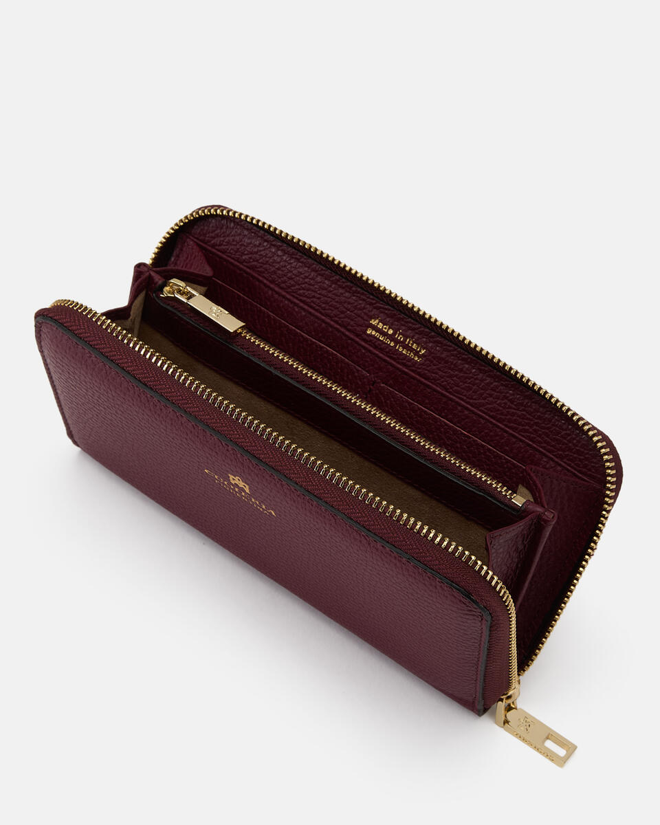 Zip around wallet Bordeaux  - Women's Wallets - Women's Wallets - Wallets - Cuoieria Fiorentina