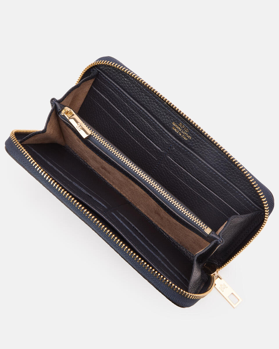 Zip around wallet Navy  - Women's Wallets - Women's Wallets - Wallets - Cuoieria Fiorentina