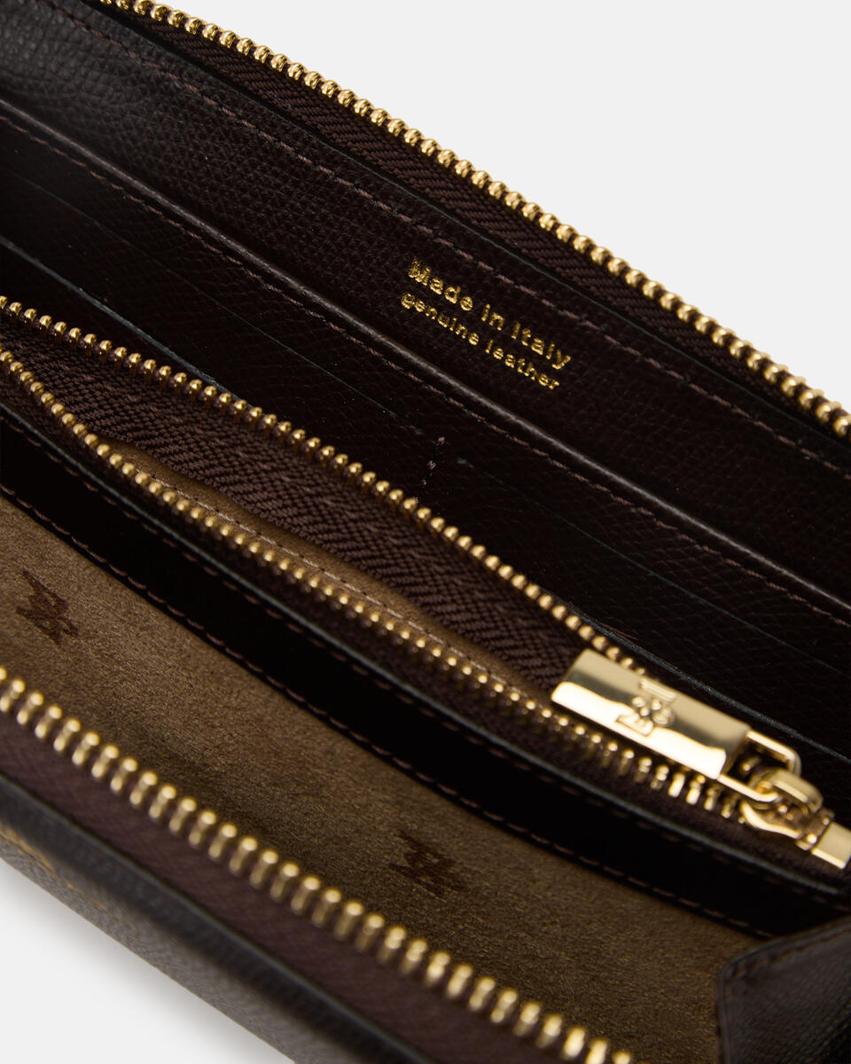 Bella Portafoglio zip around Testa di moro  - Portafogli Donna - Portafogli Donna - Portafogli - Cuoieria Fiorentina